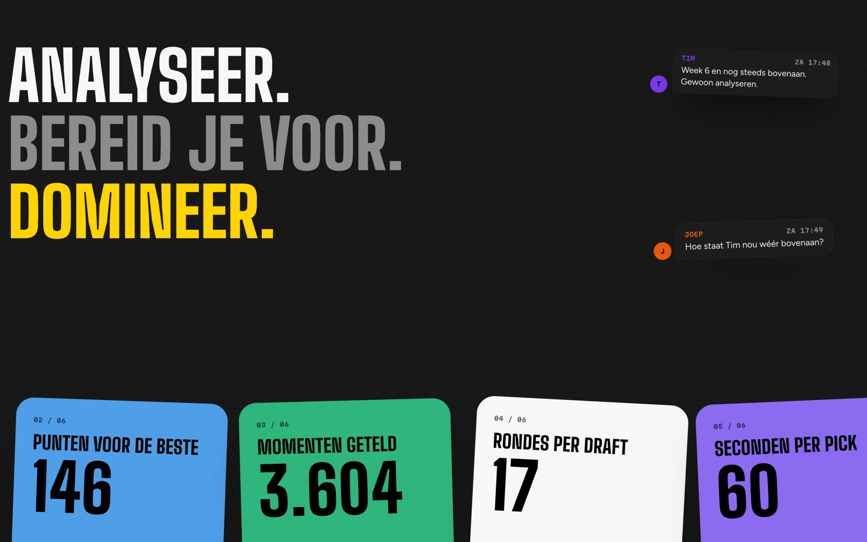 Datakaarten met de cijfers achter DRFT