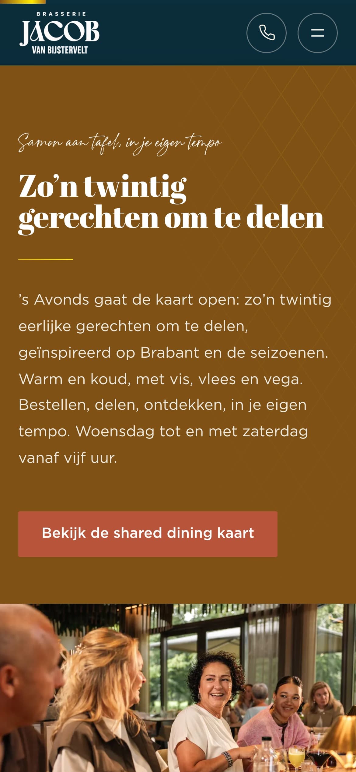 Jacob van Bijstervelt mobiel, shared dining