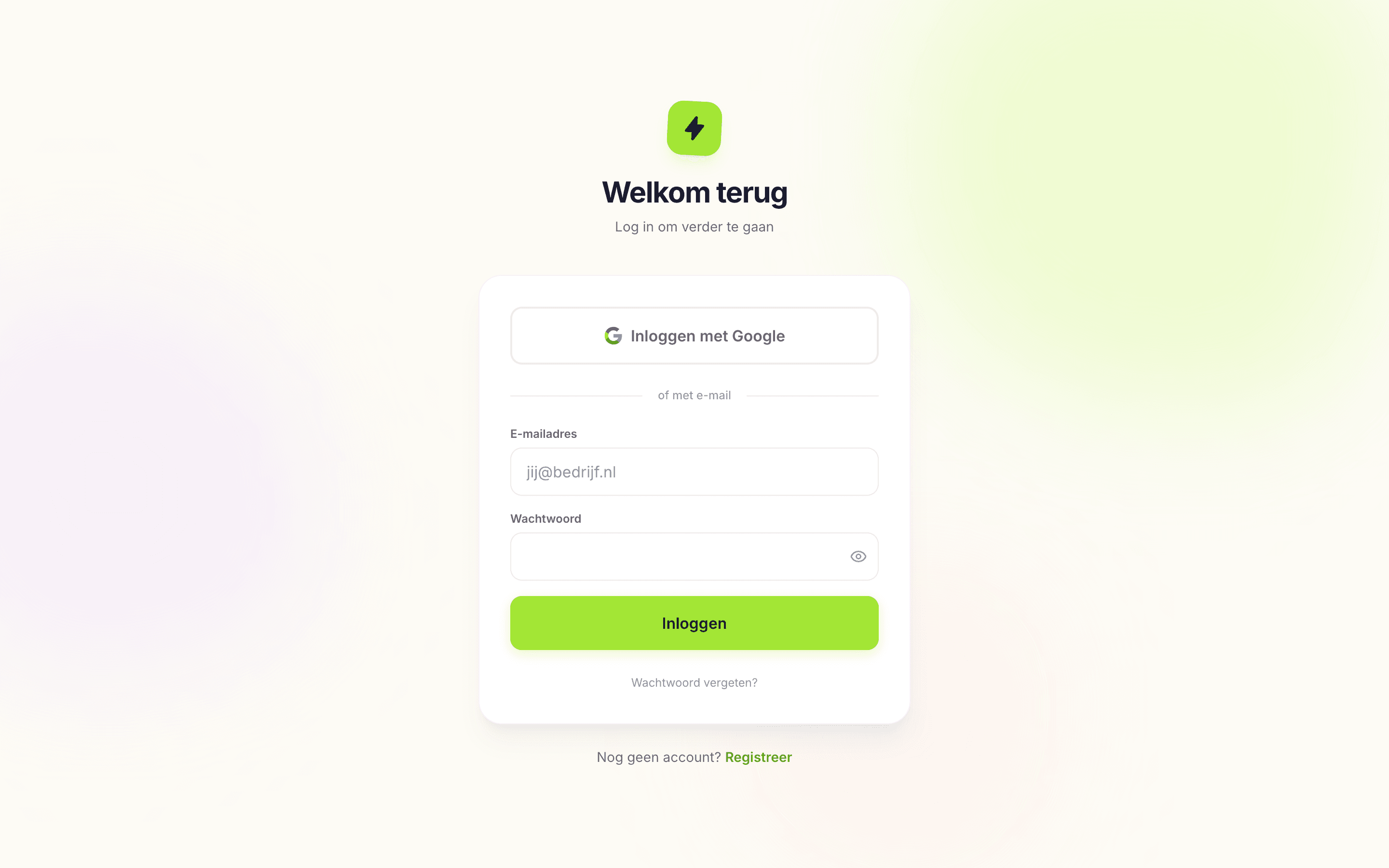 Inlogscherm van de Qlimbr-app